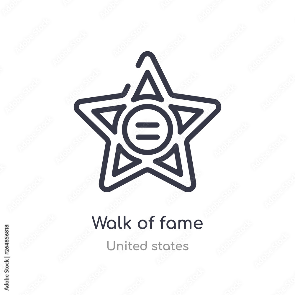 walk of fame outline icon. isolated line vector illustration from united states collection. editable thin stroke walk of fame icon on white background walk of fame outline icon. isolated line vector illustration from united states collection. editable thin stroke walk of fame icon on white background