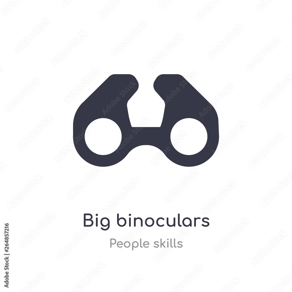 big binoculars outline icon. isolated line vector illustration from people skills collection. editable thin stroke big binoculars icon on white background big binoculars outline icon. isolated line vector illustration from people skills collection. editable thin stroke big binoculars icon on white background