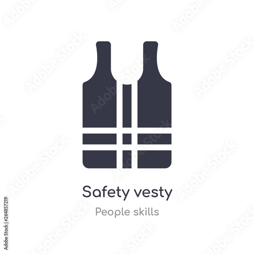 safety vesty outline icon. isolated line vector illustration from people skills collection. editable thin stroke safety vesty icon on white background