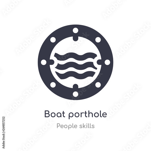 boat porthole outline icon. isolated line vector illustration from people skills collection. editable thin stroke boat porthole icon on white background