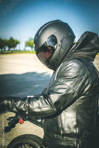 Fototapeta Naklejka Na Ścianę i Meble -  Motorcyclist in Safety Gear