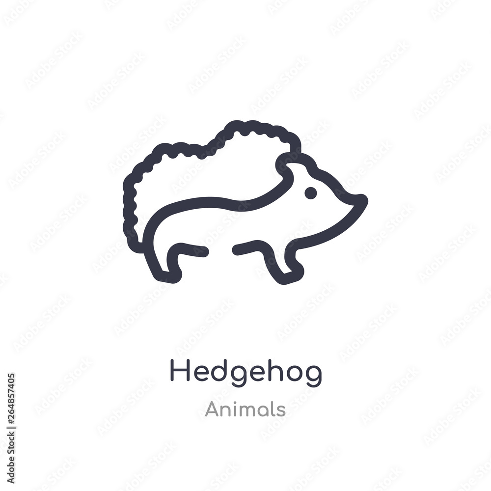 hedgehog outline icon. isolated line vector illustration from animals collection. editable thin stroke hedgehog icon on white background hedgehog outline icon. isolated line vector illustration from animals collection. editable thin stroke hedgehog icon on white background