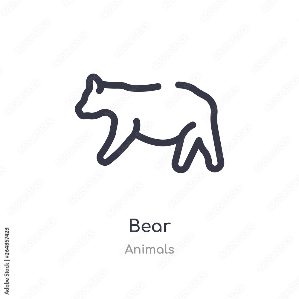 bear outline icon. isolated line vector illustration from animals collection. editable thin stroke bear icon on white background bear outline icon. isolated line vector illustration from animals collection. editable thin stroke bear icon on white background