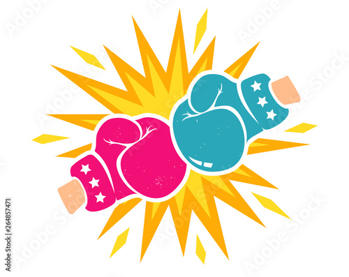 Vector retro logo for boxing