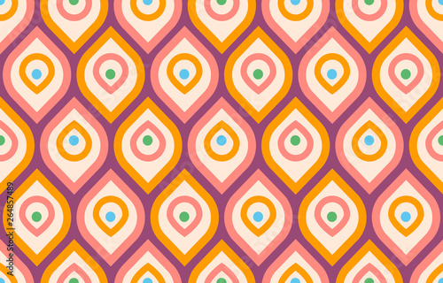 Pattern with stylized peacock feathers