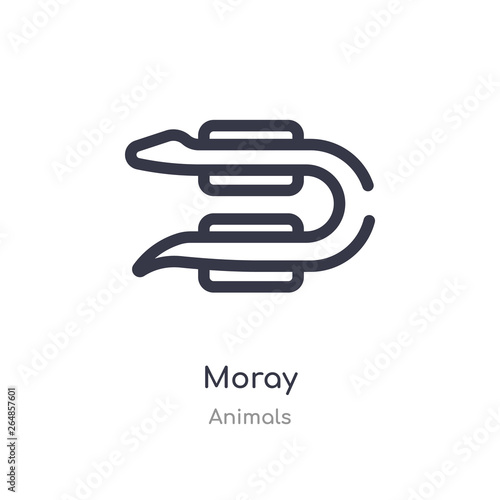 moray outline icon. isolated line vector illustration from animals collection. editable thin stroke moray icon on white background