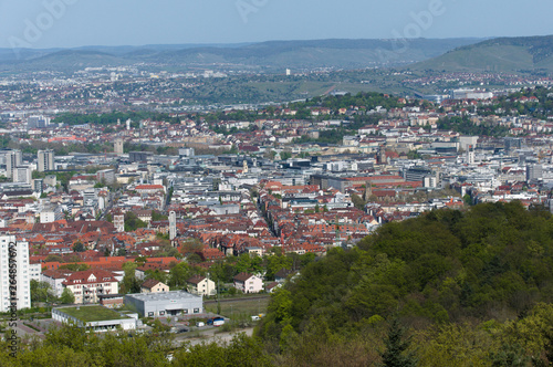 View over Stuttgart, Germany from viewpoint Birkenkopf
