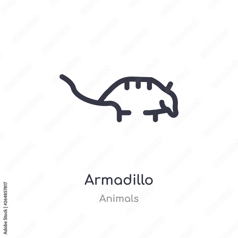 armadillo outline icon. isolated line vector illustration from animals collection. editable thin stroke armadillo icon on white background armadillo outline icon. isolated line vector illustration from animals collection. editable thin stroke armadillo icon on white background