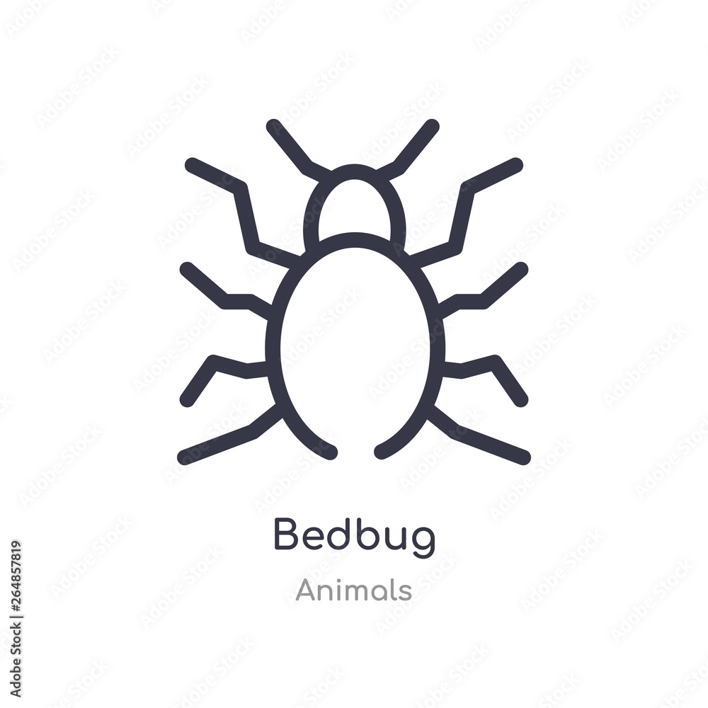 bedbug outline icon. isolated line vector illustration from animals collection. editable thin stroke bedbug icon on white background bedbug outline icon. isolated line vector illustration from animals collection. editable thin stroke bedbug icon on white background