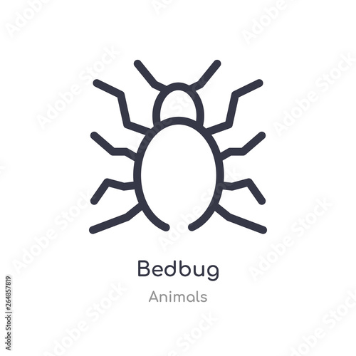 bedbug outline icon. isolated line vector illustration from animals collection. editable thin stroke bedbug icon on white background