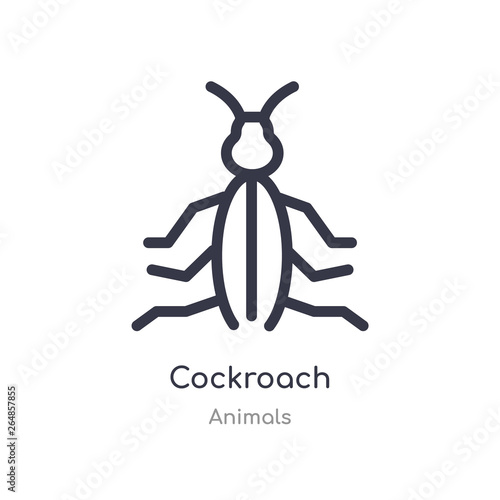 cockroach outline icon. isolated line vector illustration from animals collection. editable thin stroke cockroach icon on white background