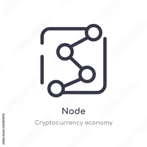 node outline icon. isolated line vector illustration from cryptocurrency economy collection. editable thin stroke node icon on white background