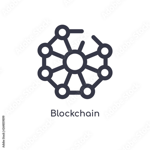 blockchain outline icon. isolated line vector illustration from  collection. editable thin stroke blockchain icon on white background