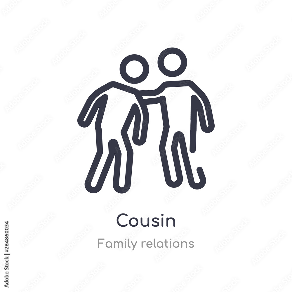 cousin outline icon. isolated line vector illustration from family relations collection. editable thin stroke cousin icon on white background cousin outline icon. isolated line vector illustration from family relations collection. editable thin stroke cousin icon on white background