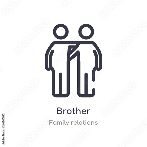 brother outline icon. isolated line vector illustration from family relations collection. editable thin stroke brother icon on white background