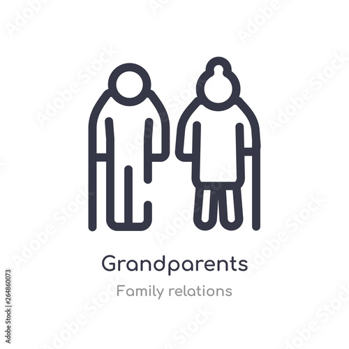 grandparents outline icon. isolated line vector illustration from family relations collection. editable thin stroke grandparents icon on white background