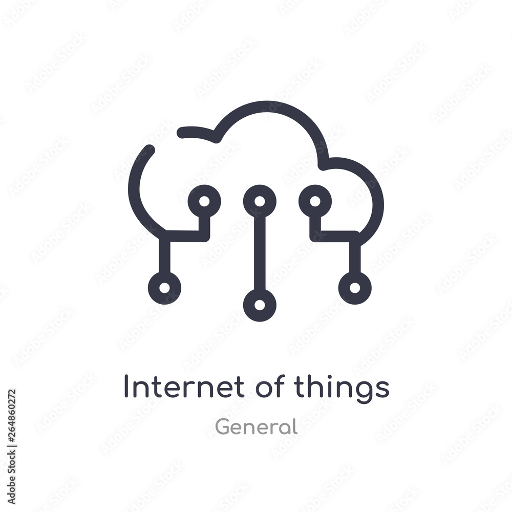 internet of things outline icon. isolated line vector illustration from general collection. editable thin stroke internet of things icon on white background internet of things outline icon. isolated line vector illustration from general collection. editable thin stroke internet of things icon on white background