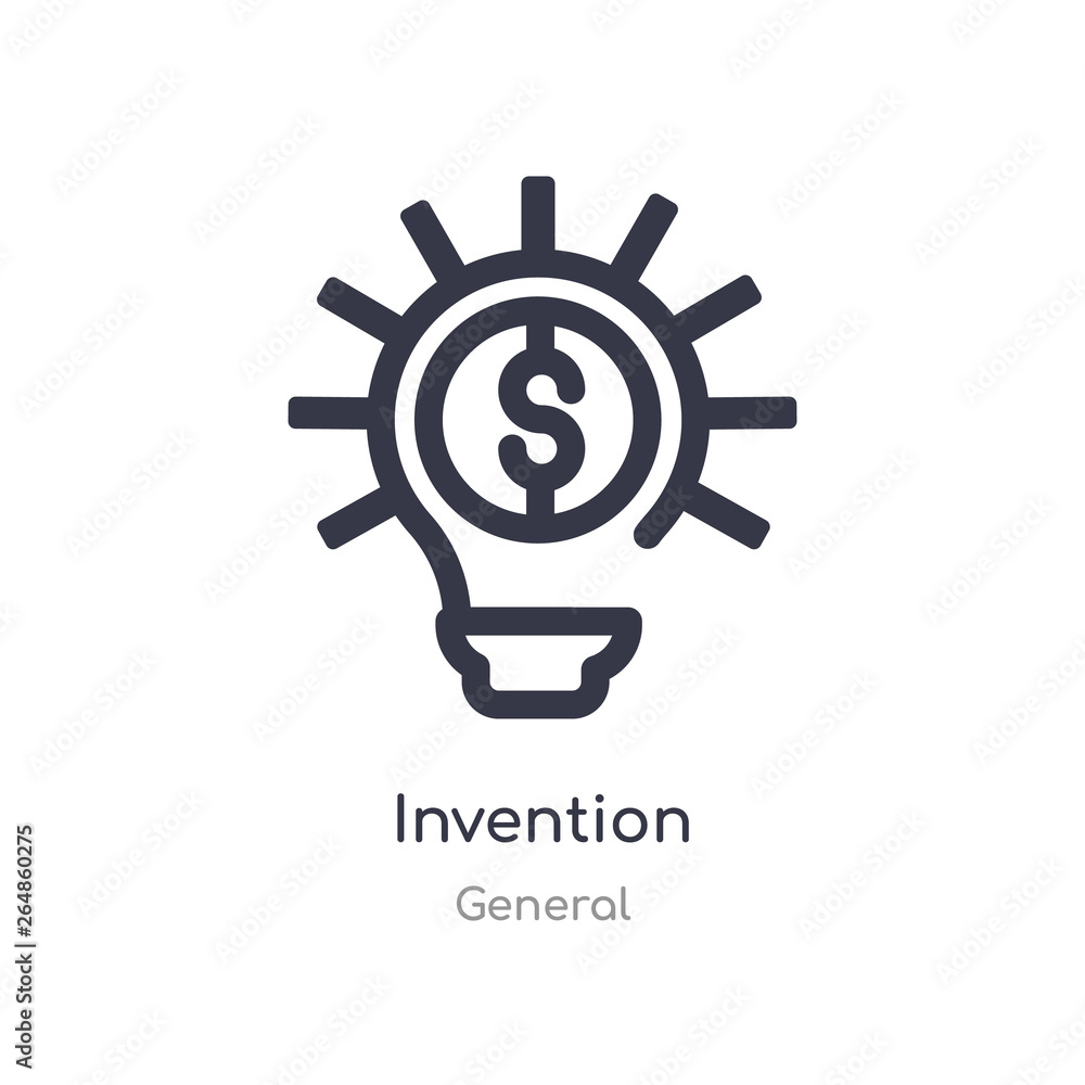 invention outline icon. isolated line vector illustration from general collection. editable thin stroke invention icon on white background invention outline icon. isolated line vector illustration from general collection. editable thin stroke invention icon on white background