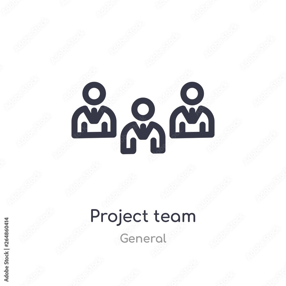 project team outline icon. isolated line vector illustration from general collection. editable thin stroke project team icon on white background