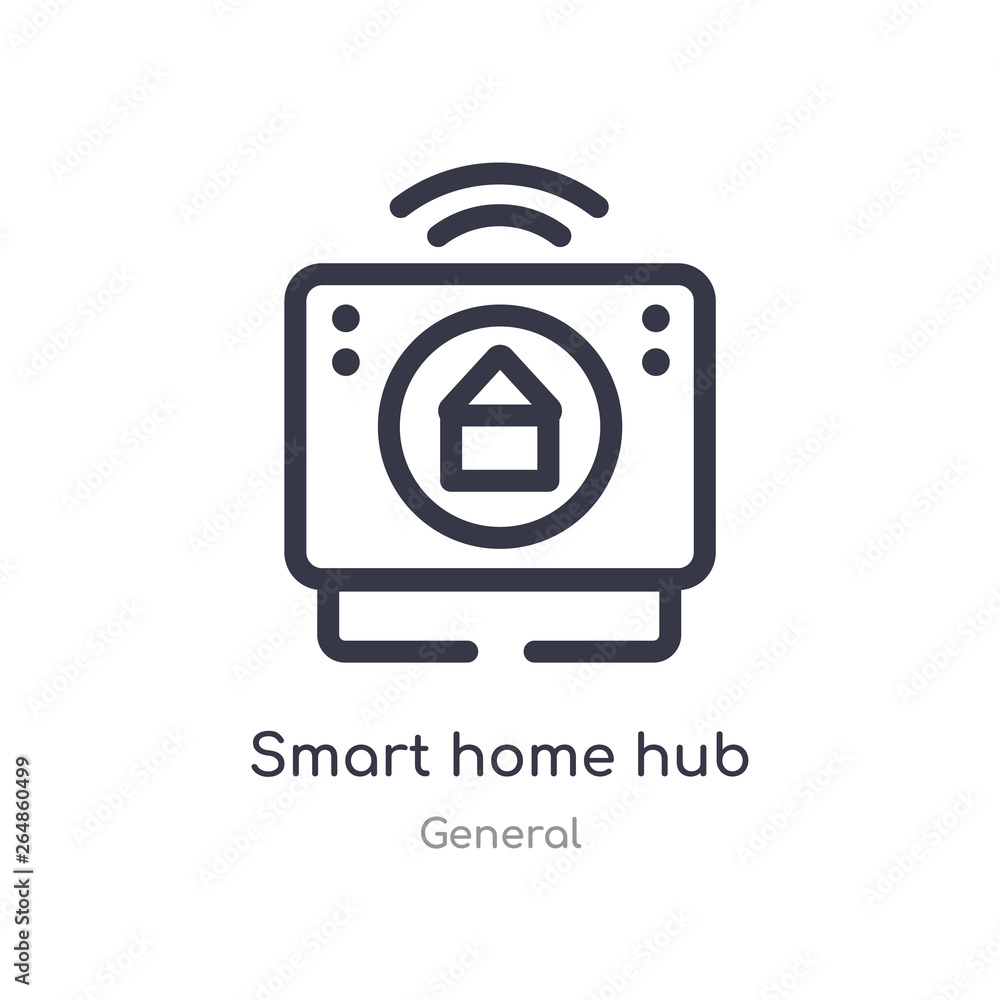 smart home hub outline icon. isolated line vector illustration from general collection. editable thin stroke smart home hub icon on white background