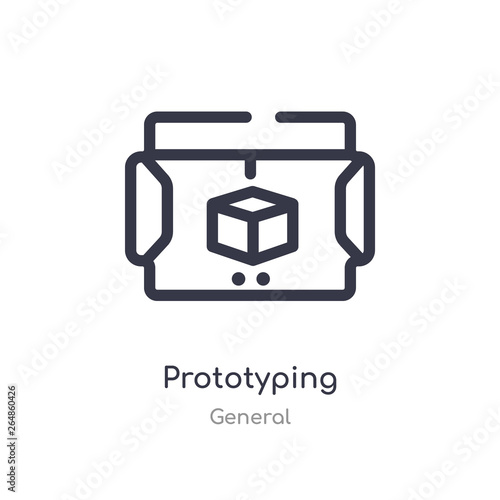 prototyping outline icon. isolated line vector illustration from general collection. editable thin stroke prototyping icon on white background