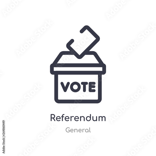 referendum outline icon. isolated line vector illustration from general collection. editable thin stroke referendum icon on white background