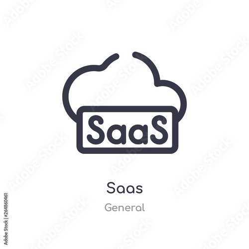 saas outline icon. isolated line vector illustration from general collection. editable thin stroke saas icon on white background