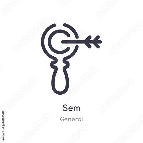 sem outline icon. isolated line vector illustration from general collection. editable thin stroke sem icon on white background