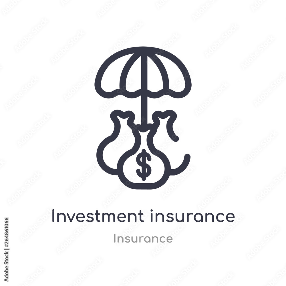 investment insurance outline icon. isolated line vector illustration from insurance collection. editable thin stroke investment insurance icon on white background investment insurance outline icon. isolated line vector illustration from insurance collection. editable thin stroke investment insurance icon on white background