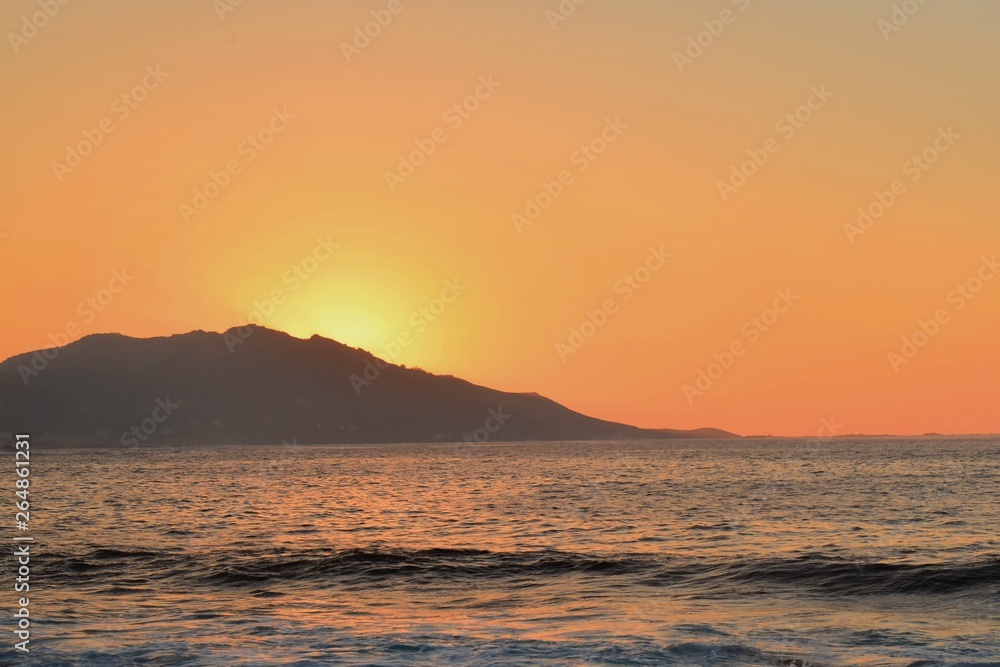 sunset; inspiration and peace in silleiro cap, baiona