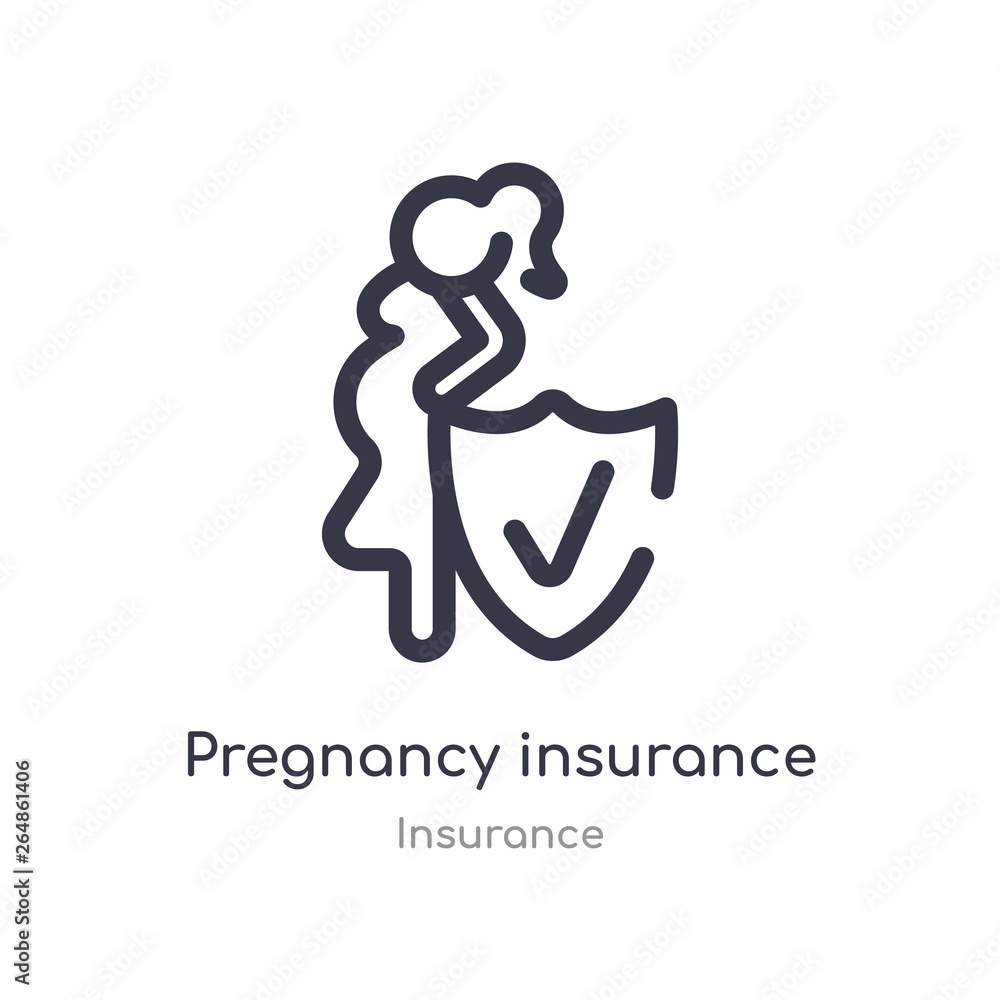pregnancy insurance outline icon. isolated line vector illustration from insurance collection. editable thin stroke pregnancy insurance icon on white background pregnancy insurance outline icon. isolated line vector illustration from insurance collection. editable thin stroke pregnancy insurance icon on white background