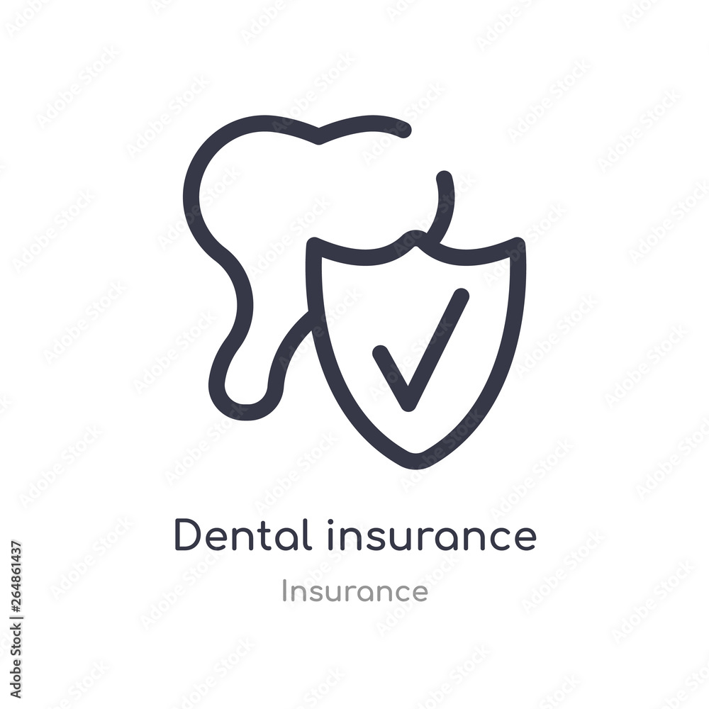 dental insurance outline icon. isolated line vector illustration from insurance collection. editable thin stroke dental insurance icon on white background dental insurance outline icon. isolated line vector illustration from insurance collection. editable thin stroke dental insurance icon on white background