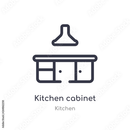 kitchen cabinet outline icon. isolated line vector illustration from kitchen collection. editable thin stroke kitchen cabinet icon on white background