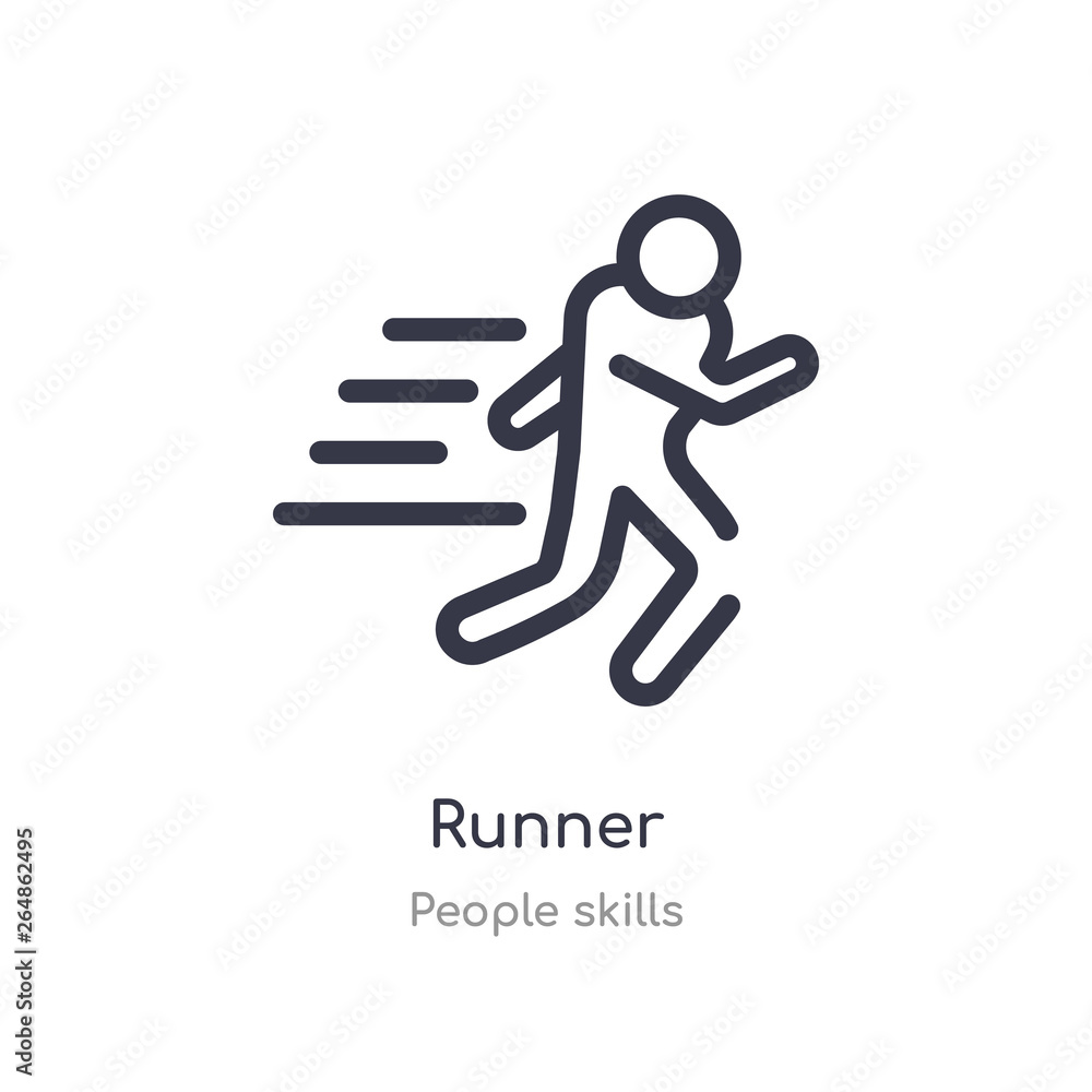 runner outline icon. isolated line vector illustration from people skills collection. editable thin stroke runner icon on white background runner outline icon. isolated line vector illustration from people skills collection. editable thin stroke runner icon on white background