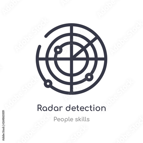 radar detection outline icon. isolated line vector illustration from people skills collection. editable thin stroke radar detection icon on white background