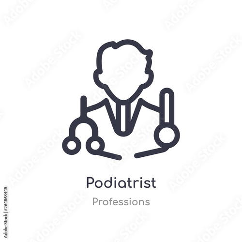 podiatrist outline icon. isolated line vector illustration from professions collection. editable thin stroke podiatrist icon on white background
