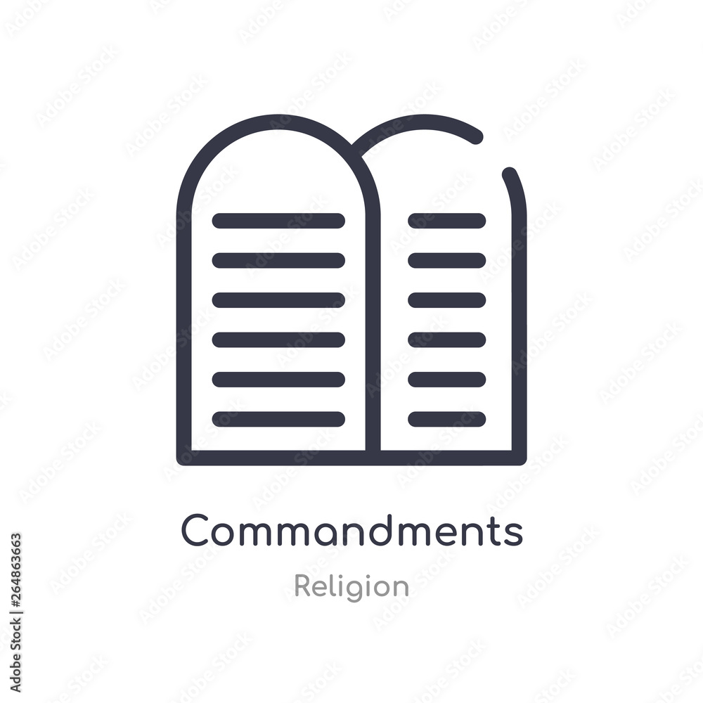commandments outline icon. isolated line vector illustration from religion collection. editable thin stroke commandments icon on white background commandments outline icon. isolated line vector illustration from religion collection. editable thin stroke commandments icon on white background