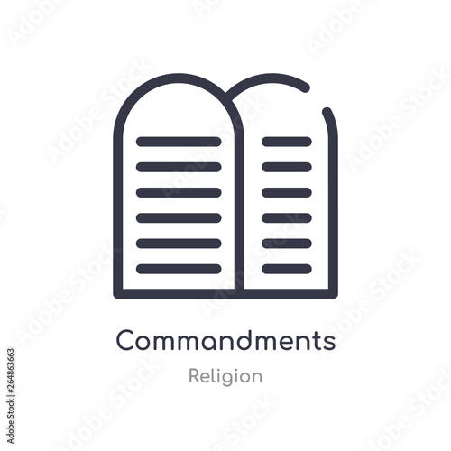 commandments outline icon. isolated line vector illustration from religion collection. editable thin stroke commandments icon on white background