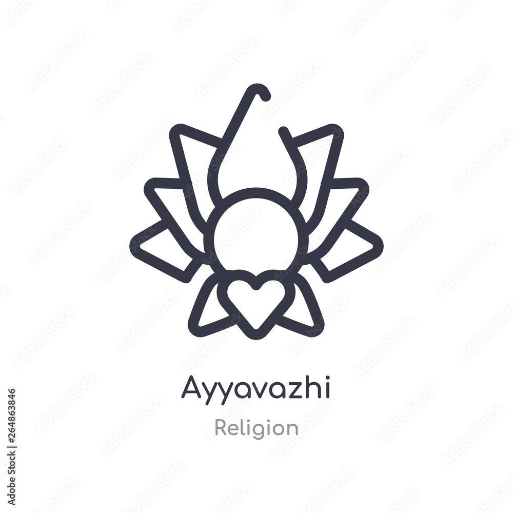 ayyavazhi outline icon. isolated line vector illustration from religion collection. editable thin stroke ayyavazhi icon on white background ayyavazhi outline icon. isolated line vector illustration from religion collection. editable thin stroke ayyavazhi icon on white background