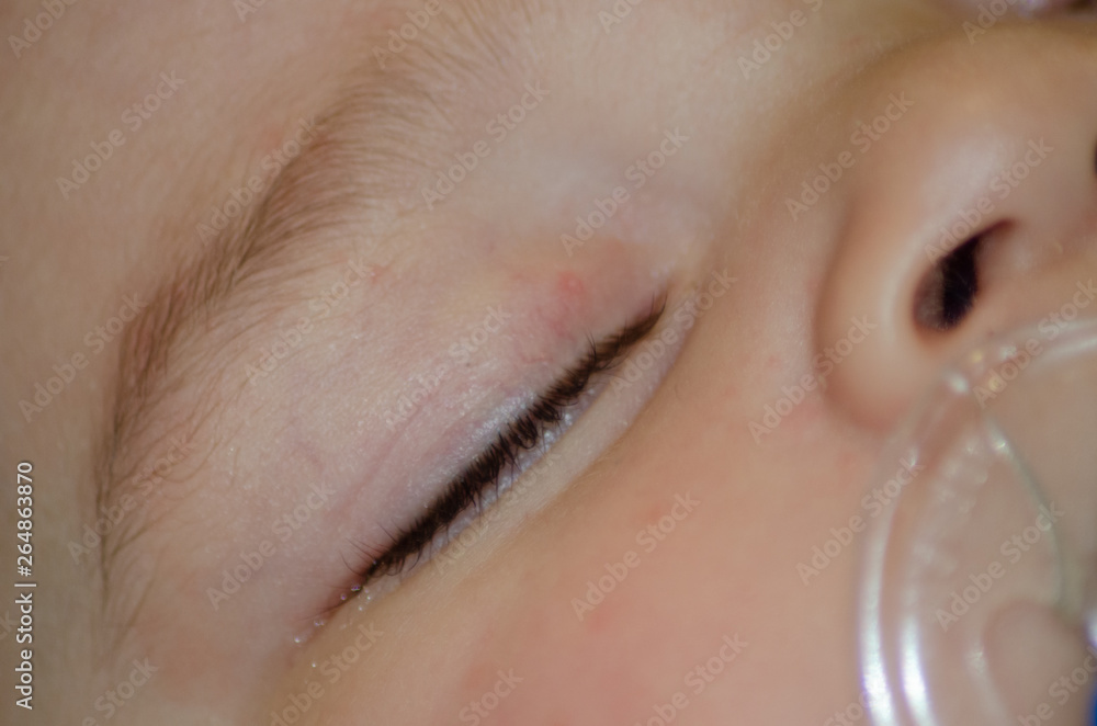 Close up macro shot of six months old babys eye Close up macro shot of six months old babys eye