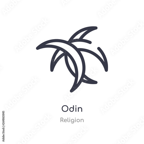 odin outline icon. isolated line vector illustration from religion collection. editable thin stroke odin icon on white background