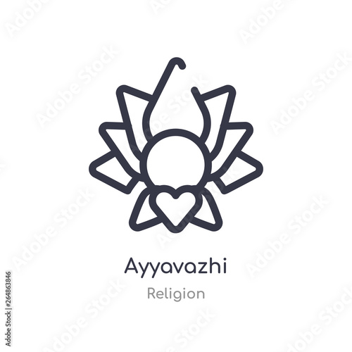 ayyavazhi outline icon. isolated line vector illustration from religion collection. editable thin stroke ayyavazhi icon on white background photo
