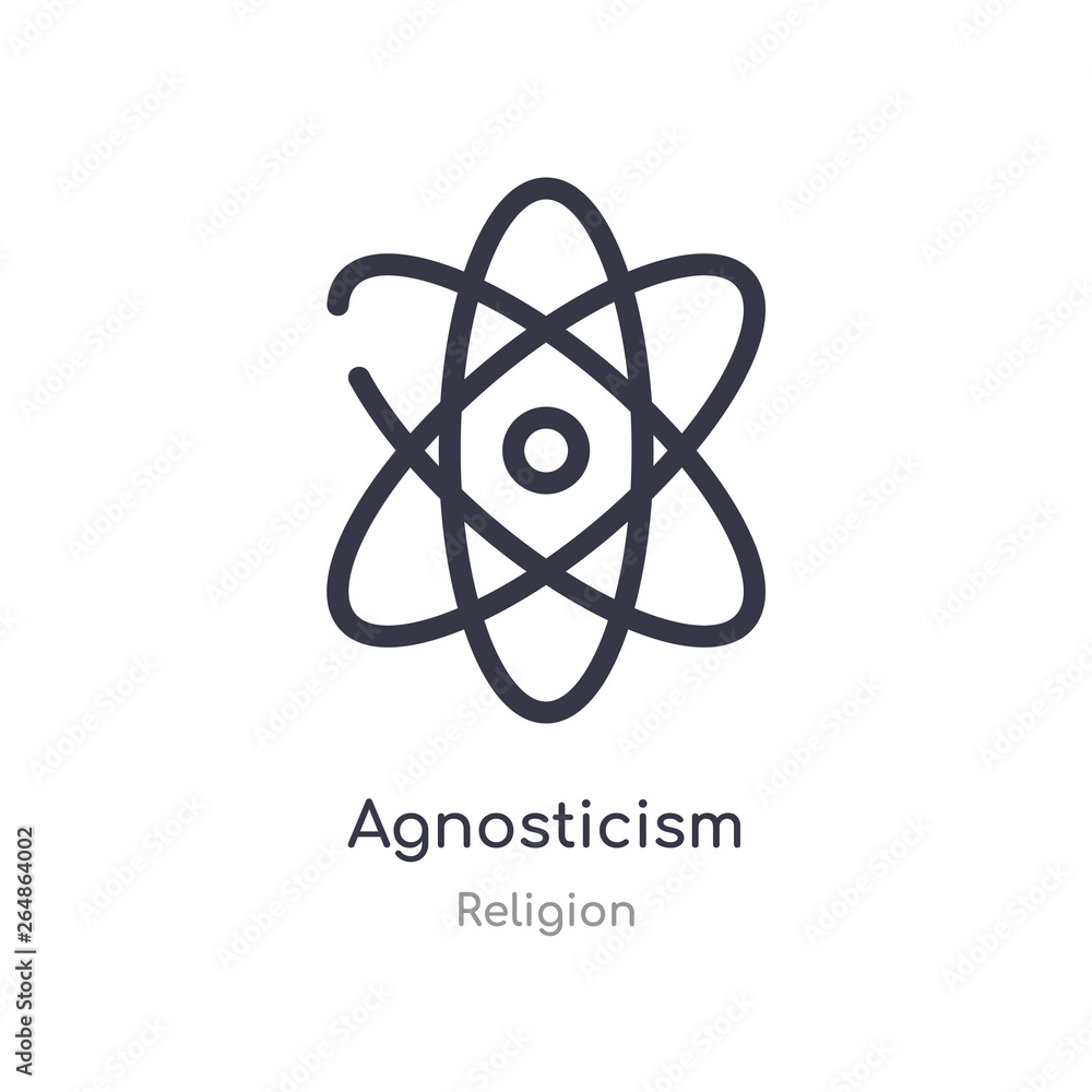 agnosticism outline icon. isolated line vector illustration from religion collection. editable thin stroke agnosticism icon on white background
