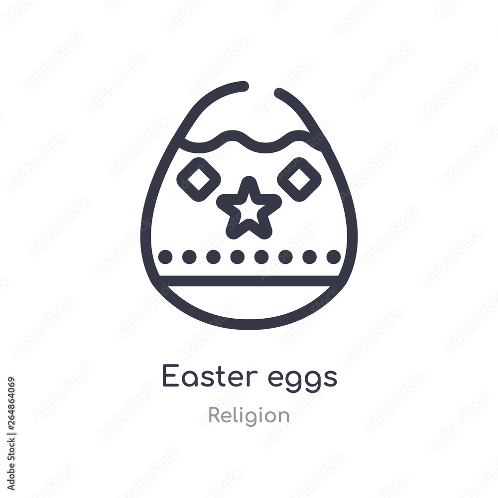 Obraz premium easter eggs outline icon. isolated line vector illustration from religion collection. editable thin stroke easter eggs icon on white background