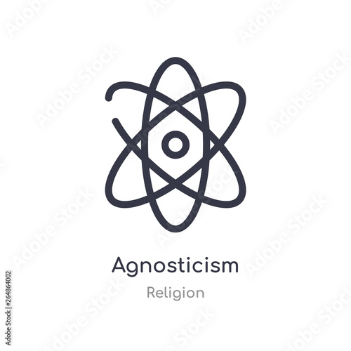 agnosticism outline icon. isolated line vector illustration from religion collection. editable thin stroke agnosticism icon on white background