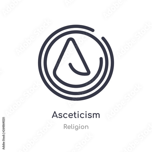 asceticism outline icon. isolated line vector illustration from religion collection. editable thin stroke asceticism icon on white background