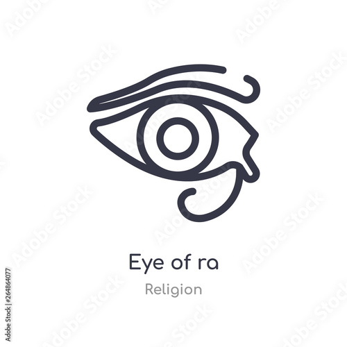 eye of ra outline icon. isolated line vector illustration from religion collection. editable thin stroke eye of ra icon on white background