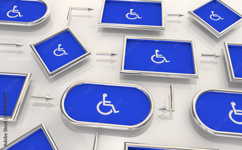 Wheelchair Disabled Person Symbol Disability Process Map Procedure ...