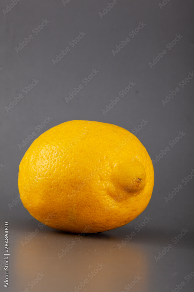 Fruit Lemon Grey Background Fruit Lemon Grey Background