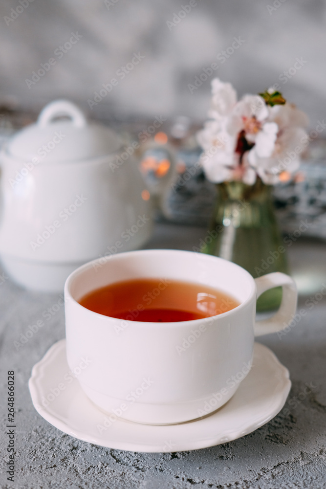 English breakfast. Tea served with brownies. English breakfast. Tea served with brownies.